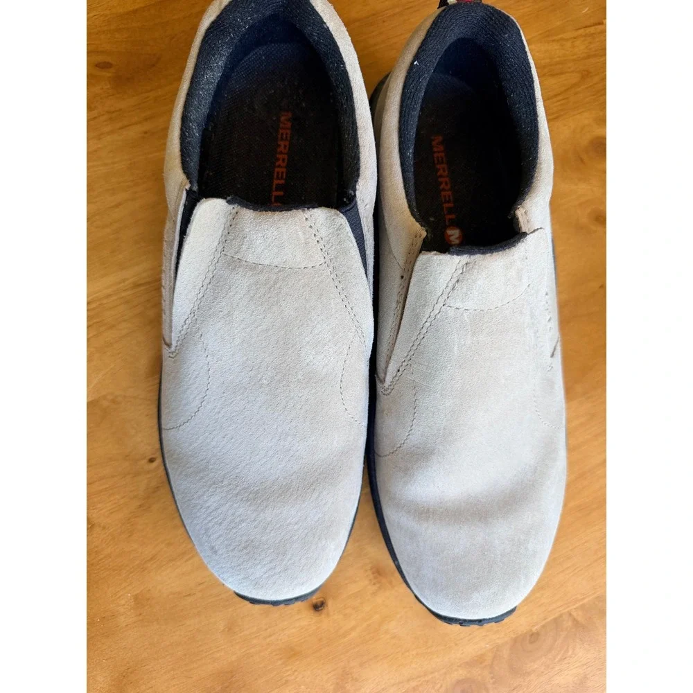 Merrell Mens Jungle Moc Taupe Grey Suede Slip On Shoes J60801 Size 9.5